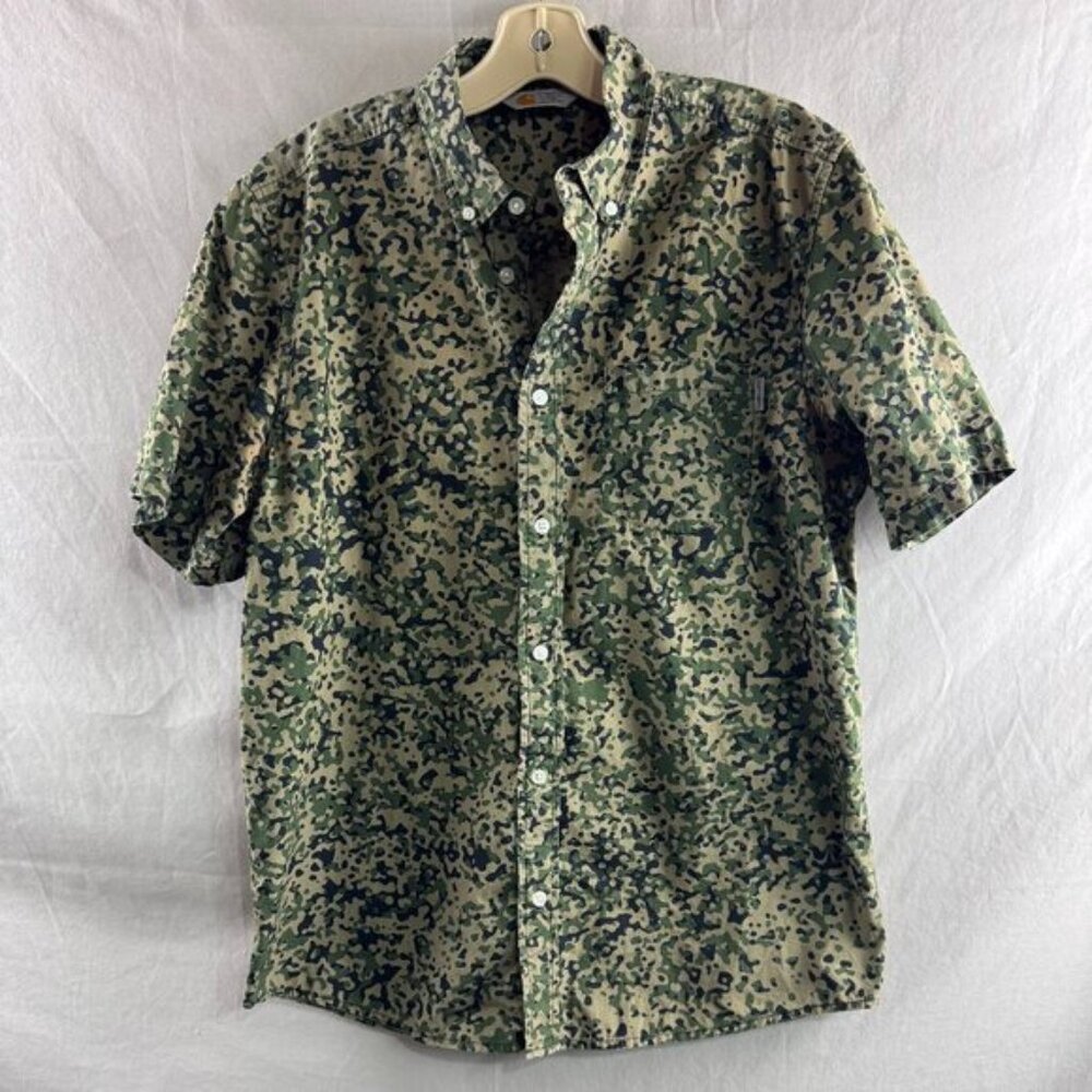 Carhartt Mens Rugged Outdoor Wear Midweight Short Sleeve Shirt Camo L